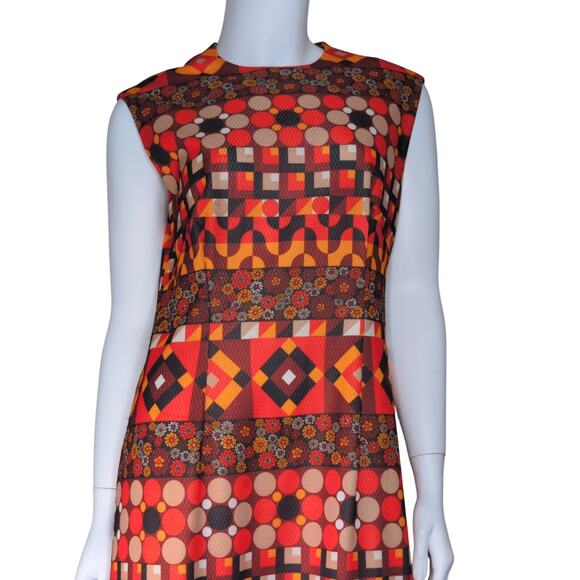 Vintage 70s Handmade Maxi Dress Medium Mod Boho Hippie Psychedelic Festival - Picture 3 of 3